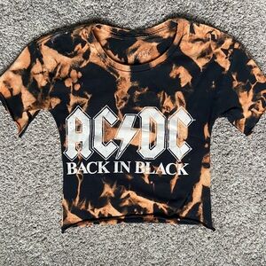 Custom AC/DC baby tee bleach dyed